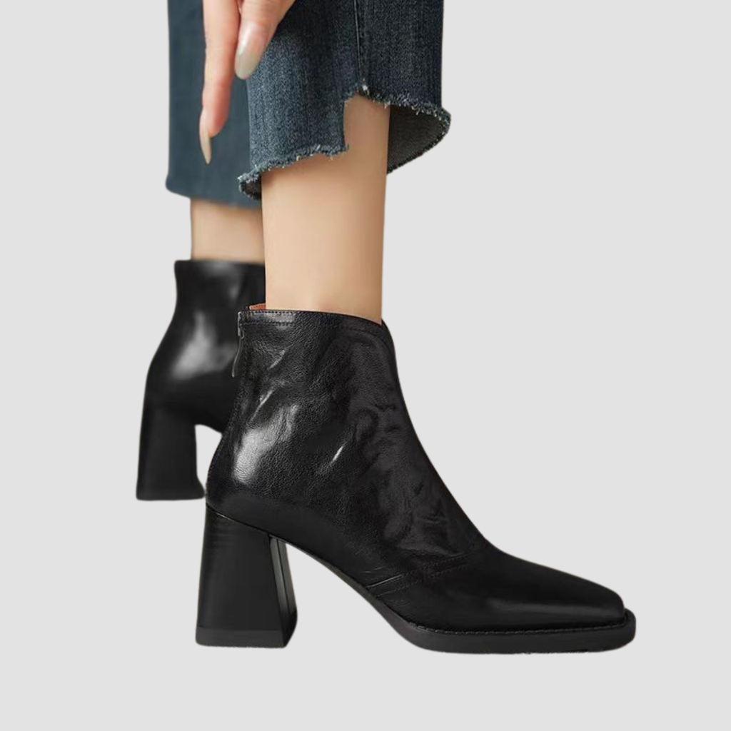 Kaia | Retro Square Toe Ankle Boots