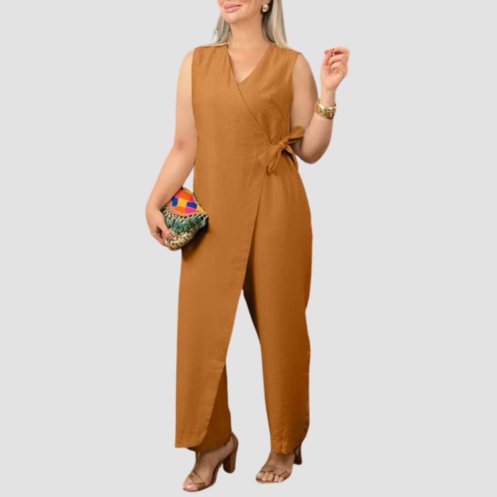 Mira | V-neck Bandage Jumpsuit