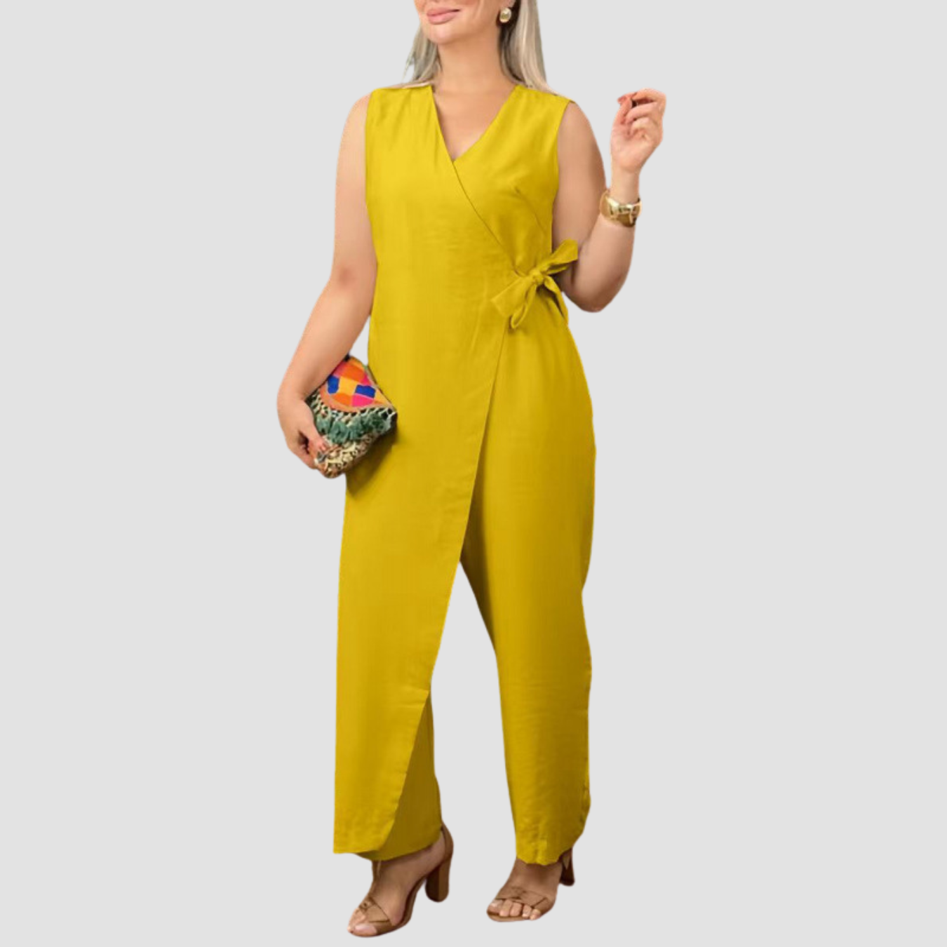 Mira | V-neck Bandage Jumpsuit