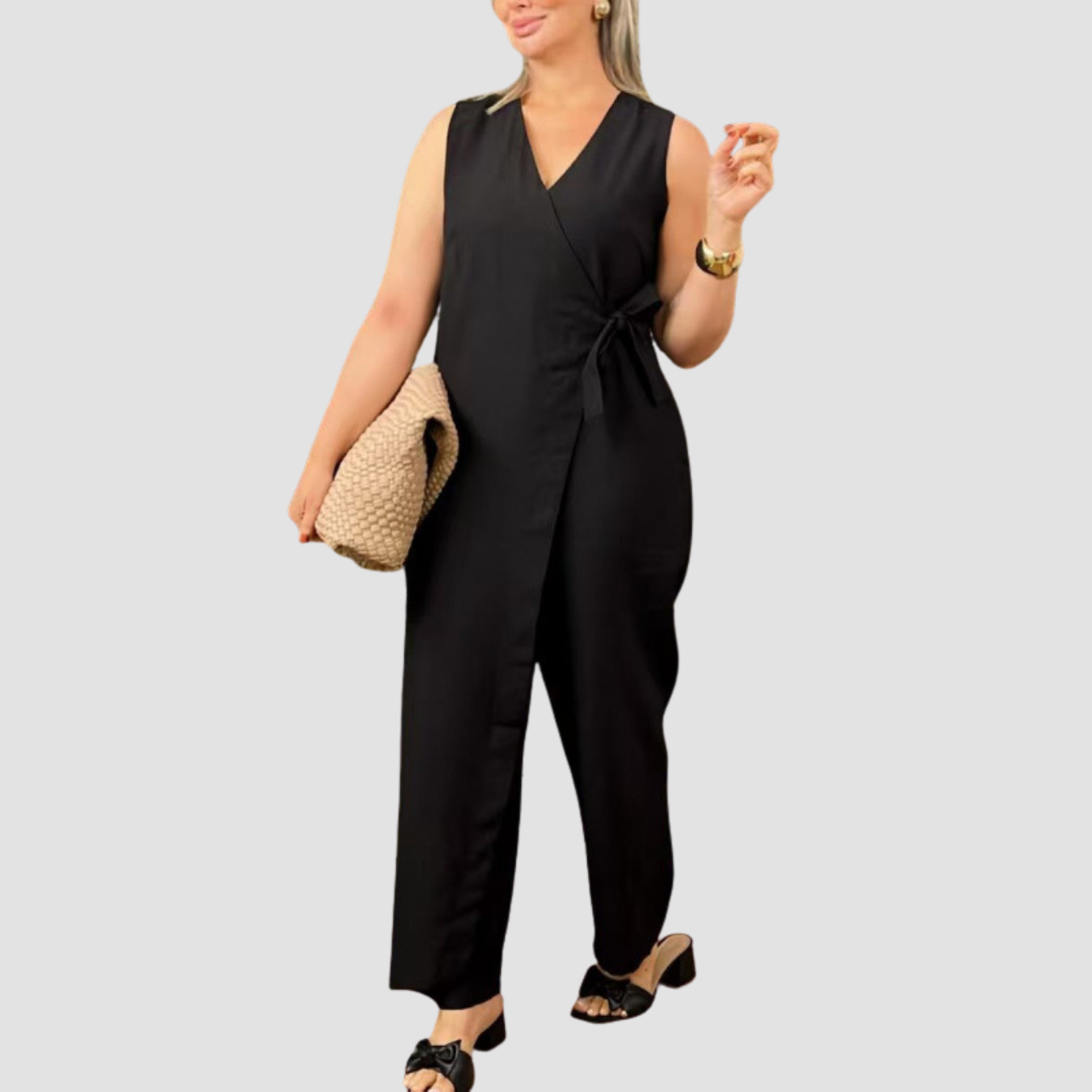 Mira | V-neck Bandage Jumpsuit