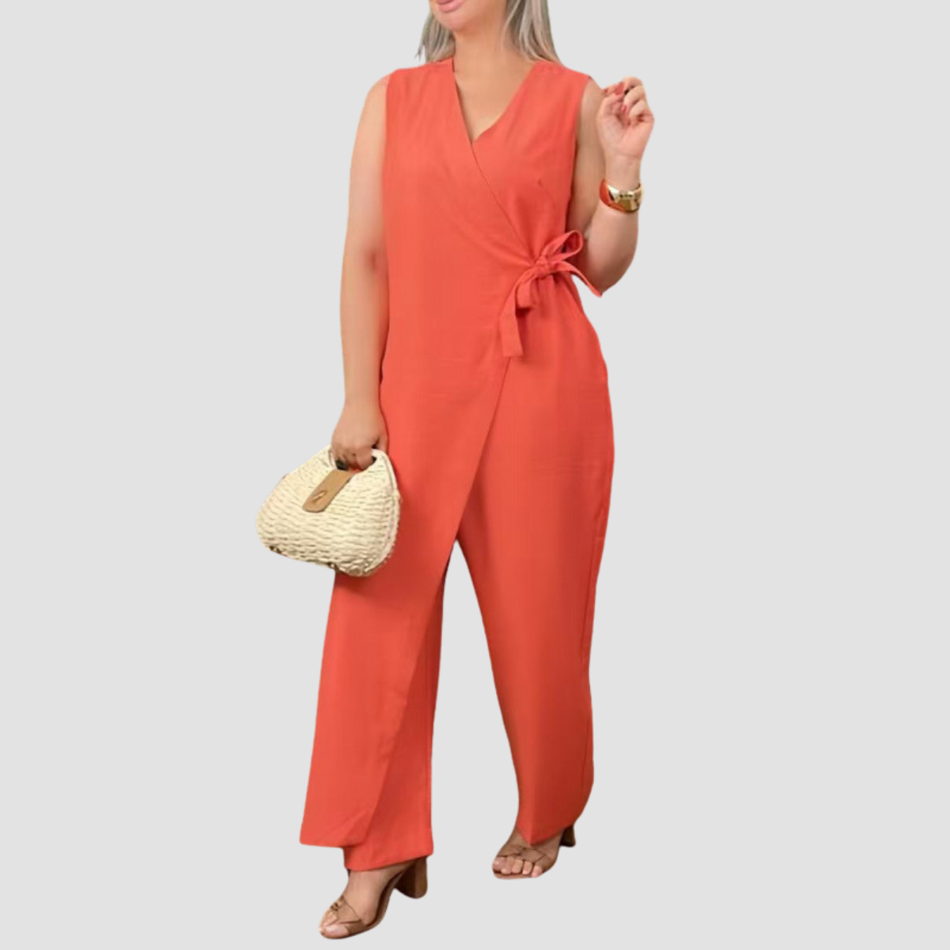 Mira | V-neck Bandage Jumpsuit