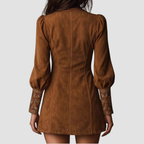 Amora | Long Sleeve V-neck Dress Embroidery