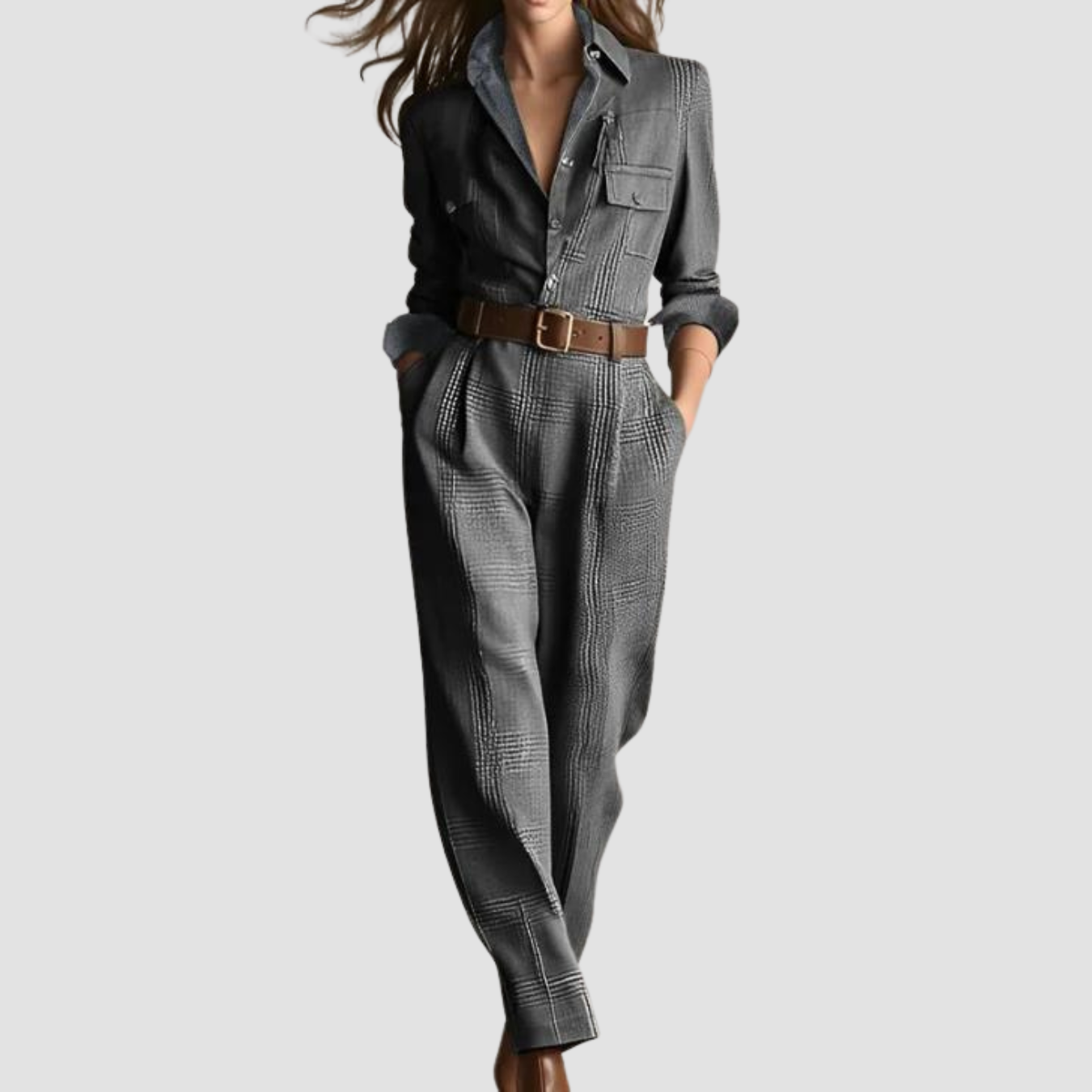 Nira | Chic Plaid Jumpsuit