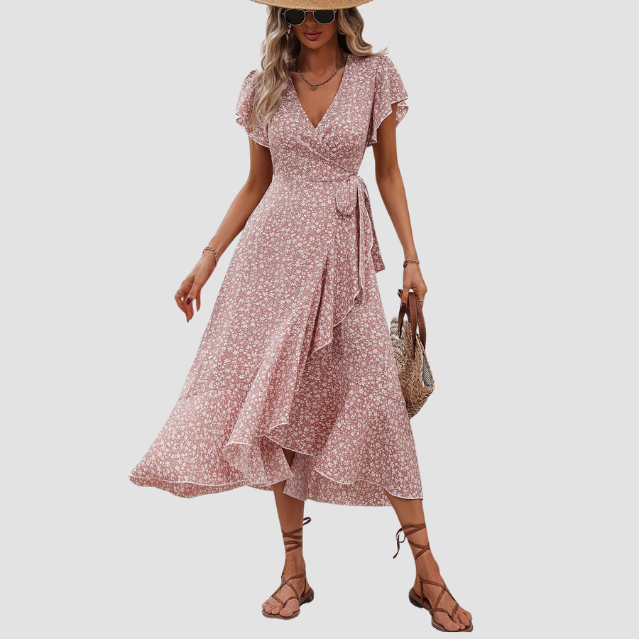 Siera | Vestido floral de manga corta