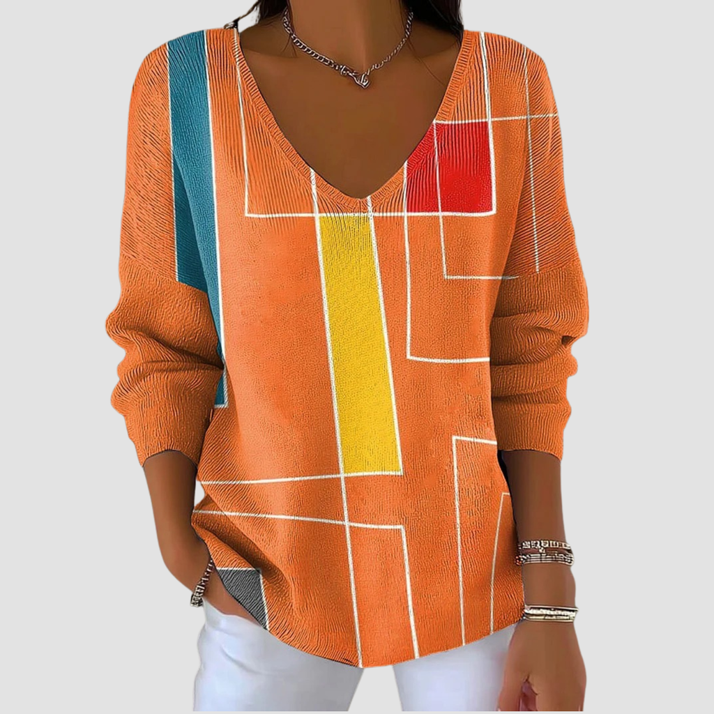 Lara | Gradient V-neck Long-sleeved