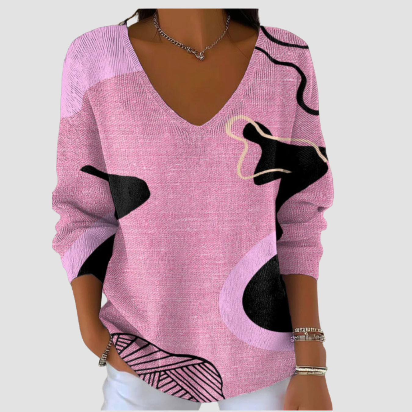 Lara | Gradient V-neck Long-sleeved