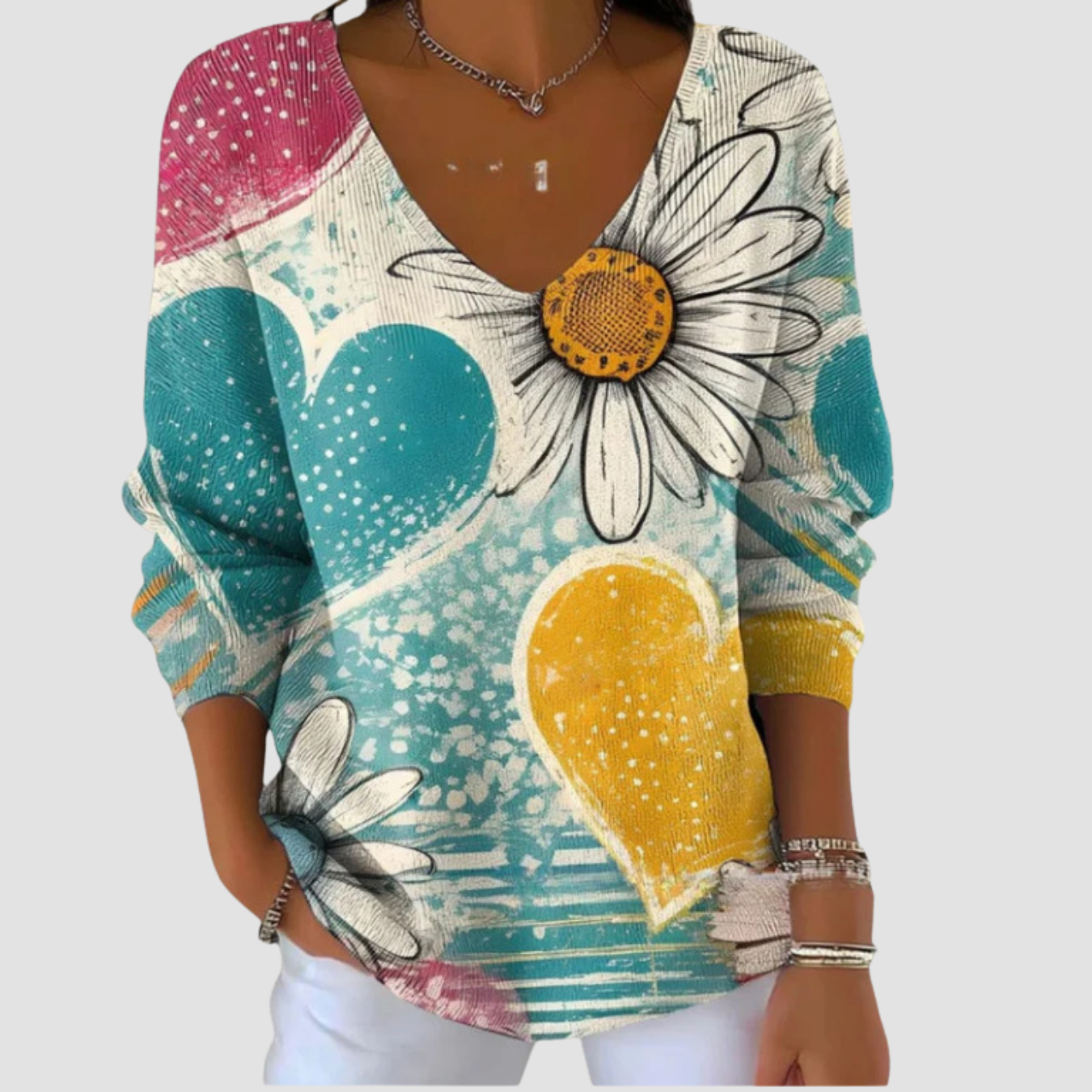 Lara | Gradient V-neck Long-sleeved