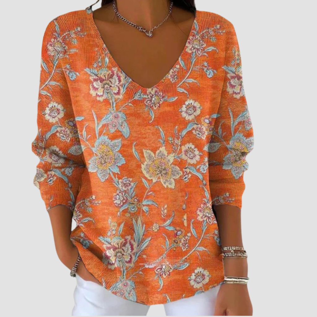 Lara | Gradient V-neck Long-sleeved