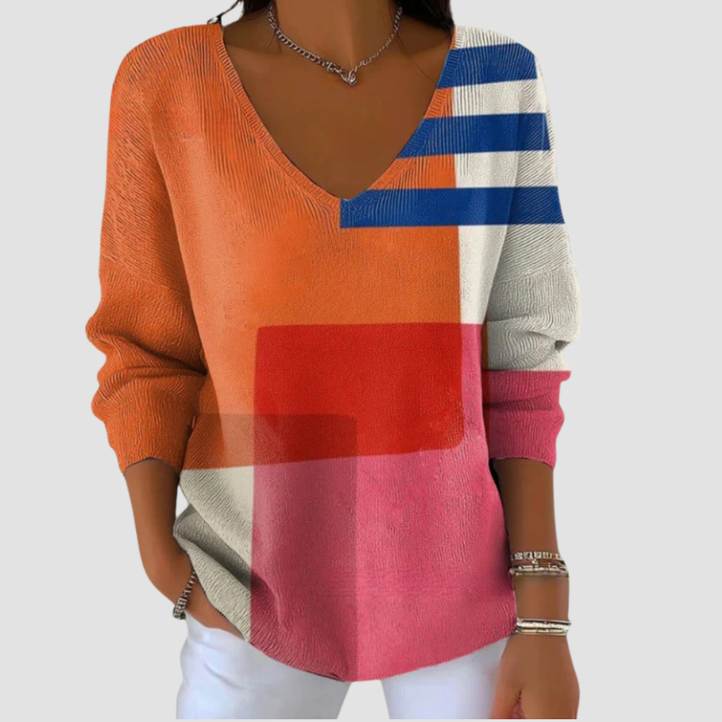 Lara | Gradient V-neck Long-sleeved