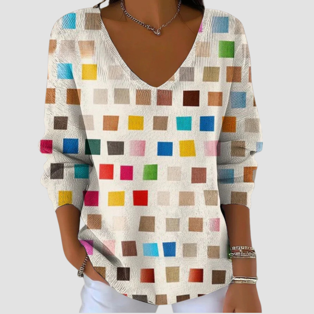 Lara | Gradient V-neck Long-sleeved