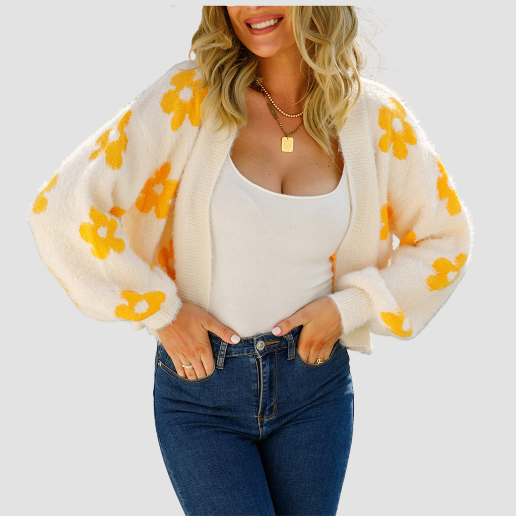 Isla | Knitted Flower Sweater