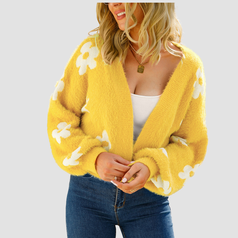 Isla | Knitted Flower Sweater