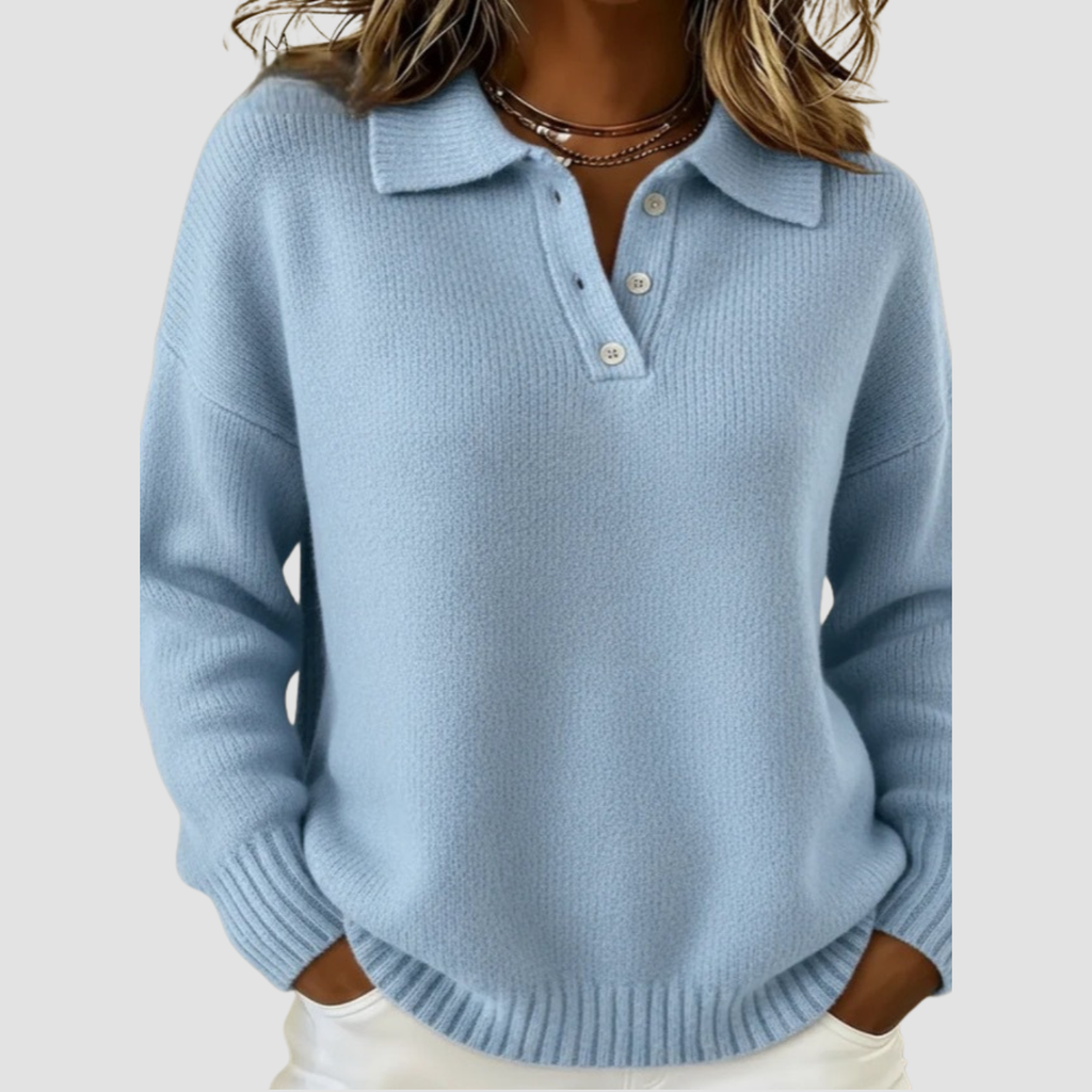 Cleo | Long Sleeve Button Sweater
