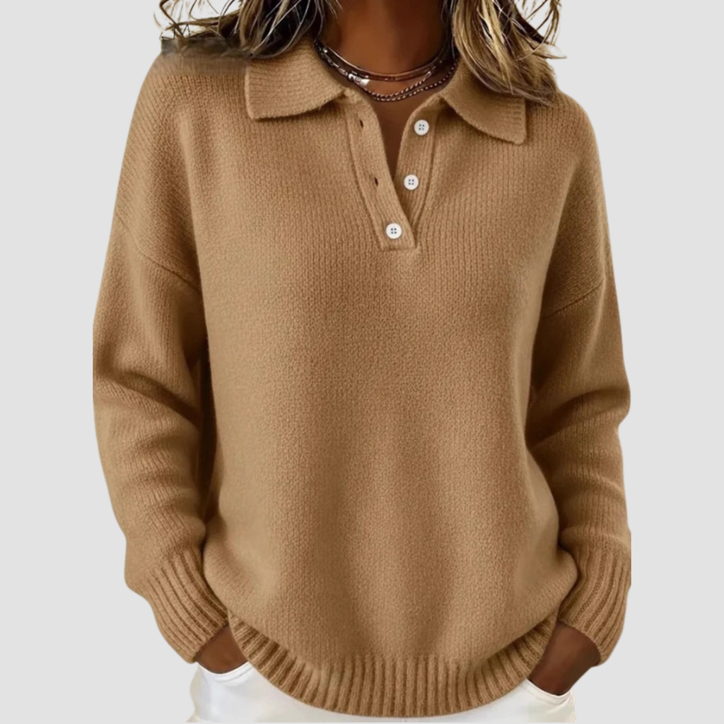 Cleo | Long Sleeve Button Sweater