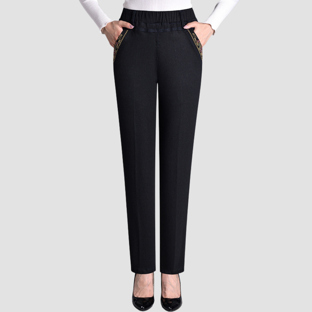 Noir | High Waist Denim Straight-leg