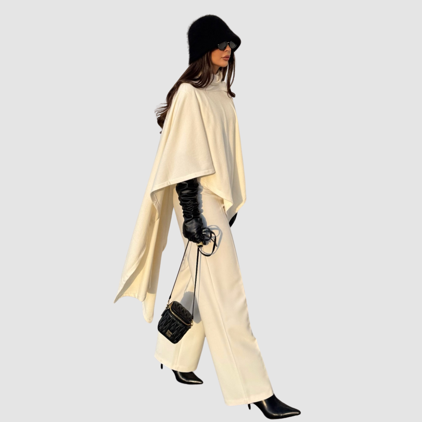 Flora | Knitted Turtleneck Cape