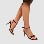 Vivi | Leather Strap Cross Ankle Strap Stiletto High Heels