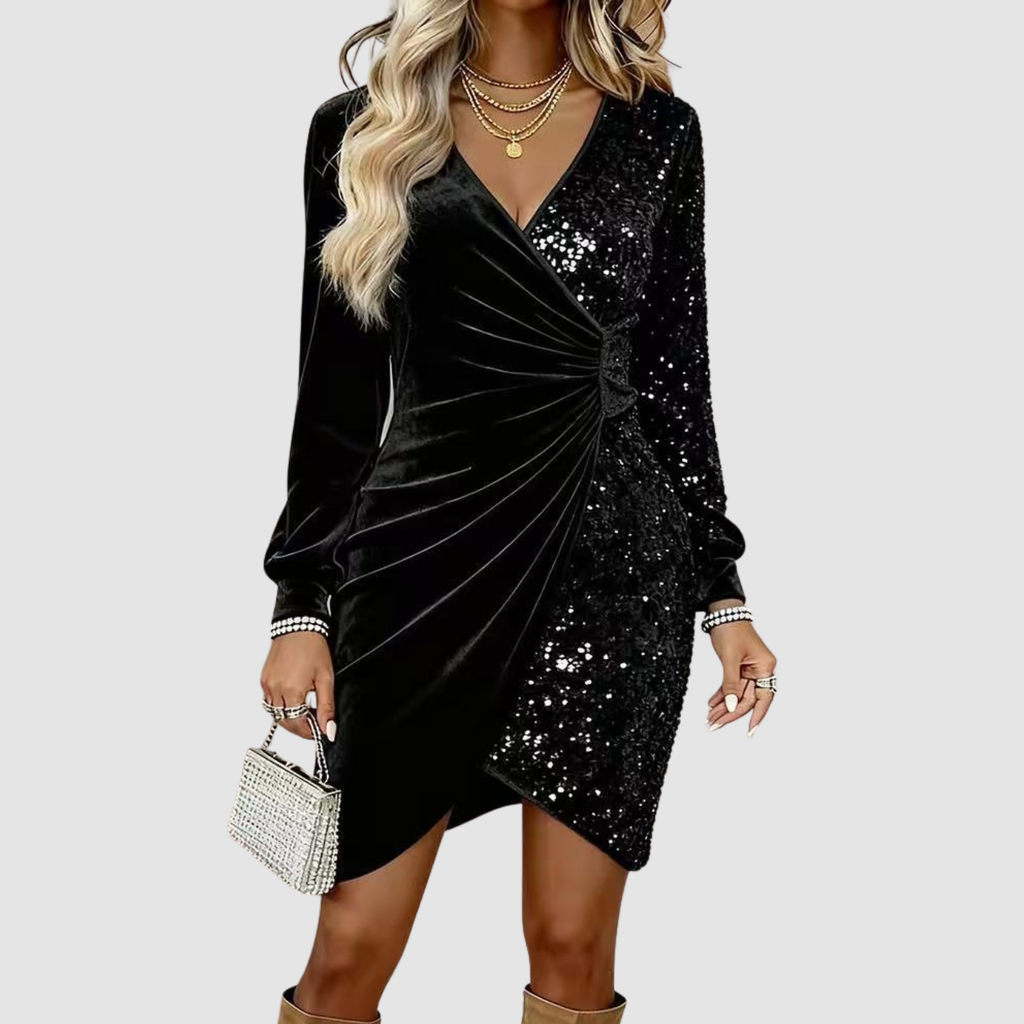 Siera | V-neck Velvet Bodycon Dress