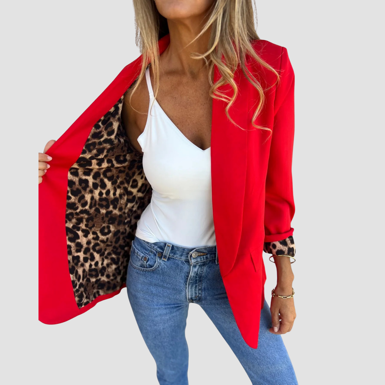 Isla | Red Cheetah Blazer