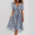 Amora | Flowers V-neck Dress Summer
