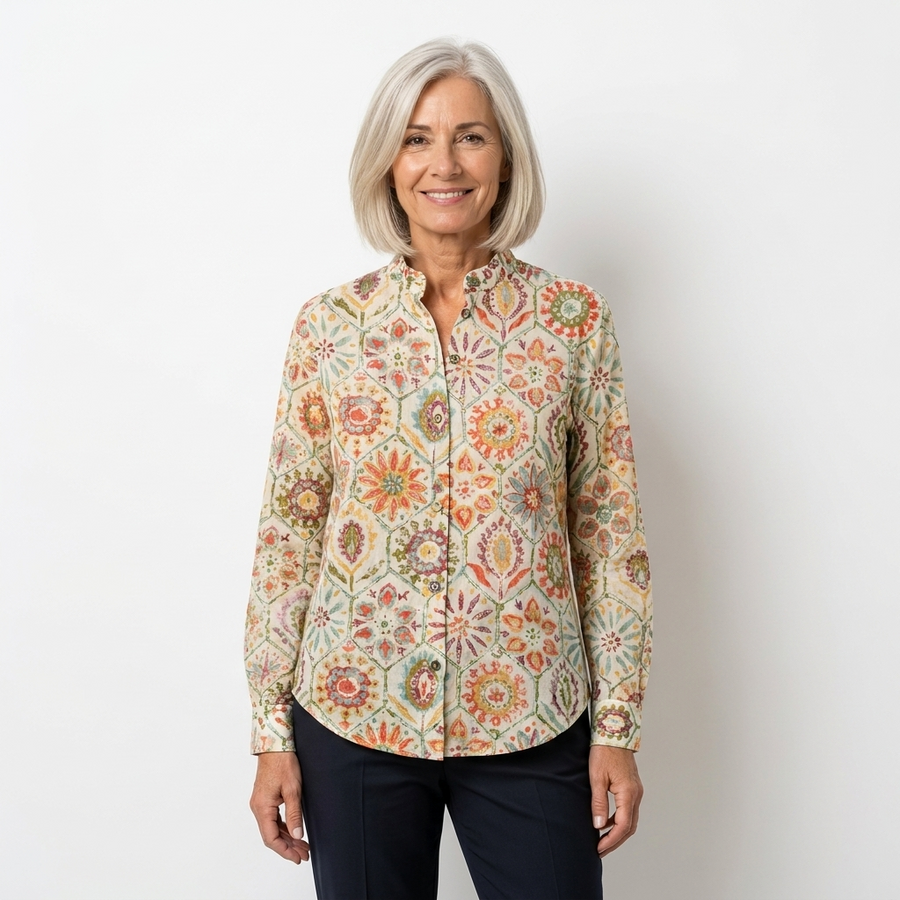 Rosalía - Blusa floral estilo bohemio - vista frontal