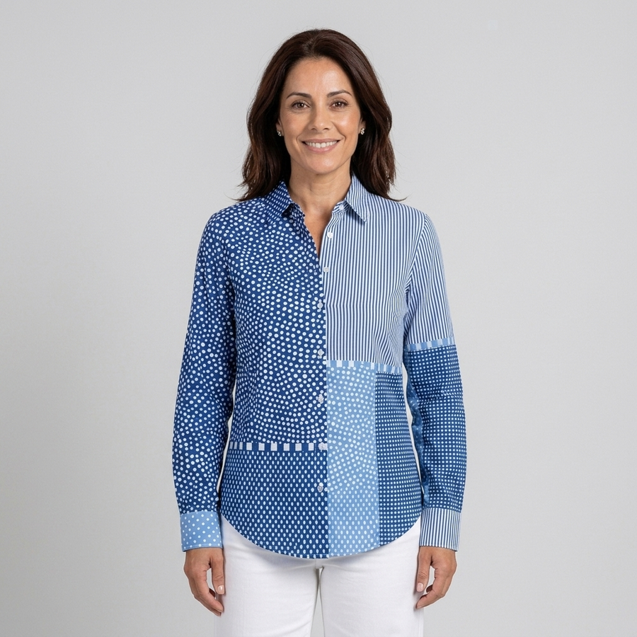 Marina - Blusa estampada azul - vista frontal