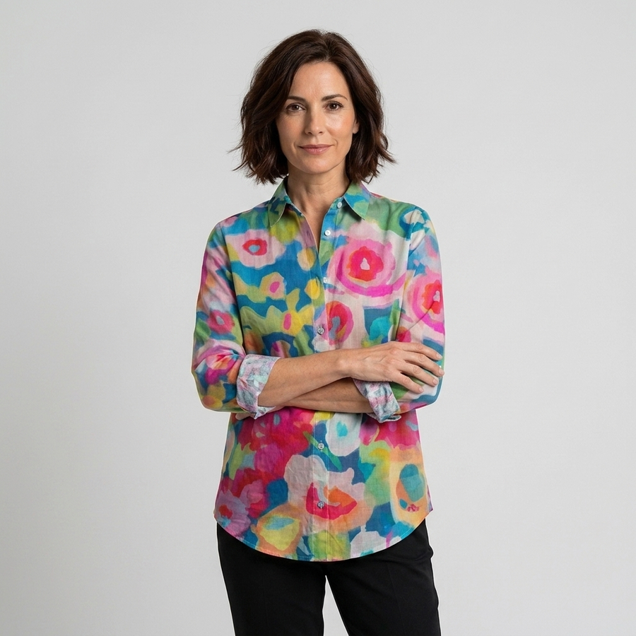 Valentina - Blusa floral colorida - vista frontal