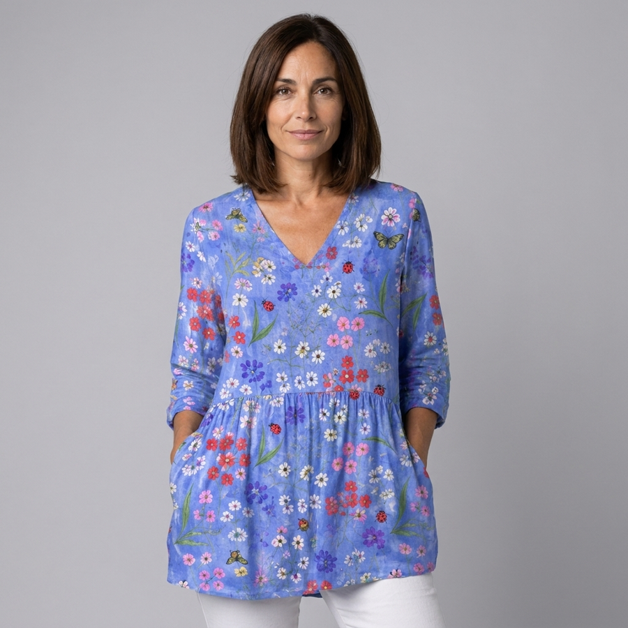 Aline purple button shirt - front