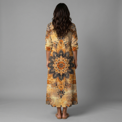 Carmen dress - back view, studio model