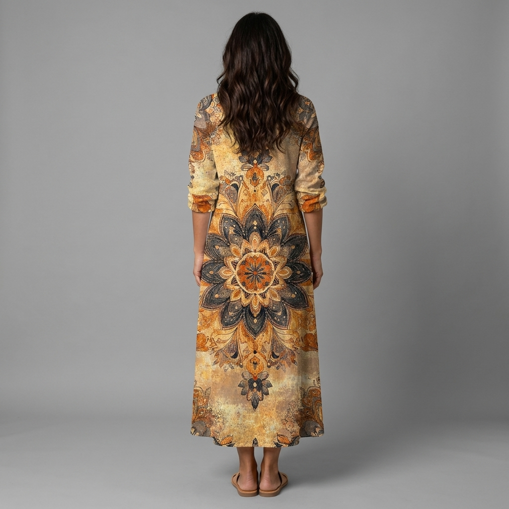 Carmen dress - back view, studio model