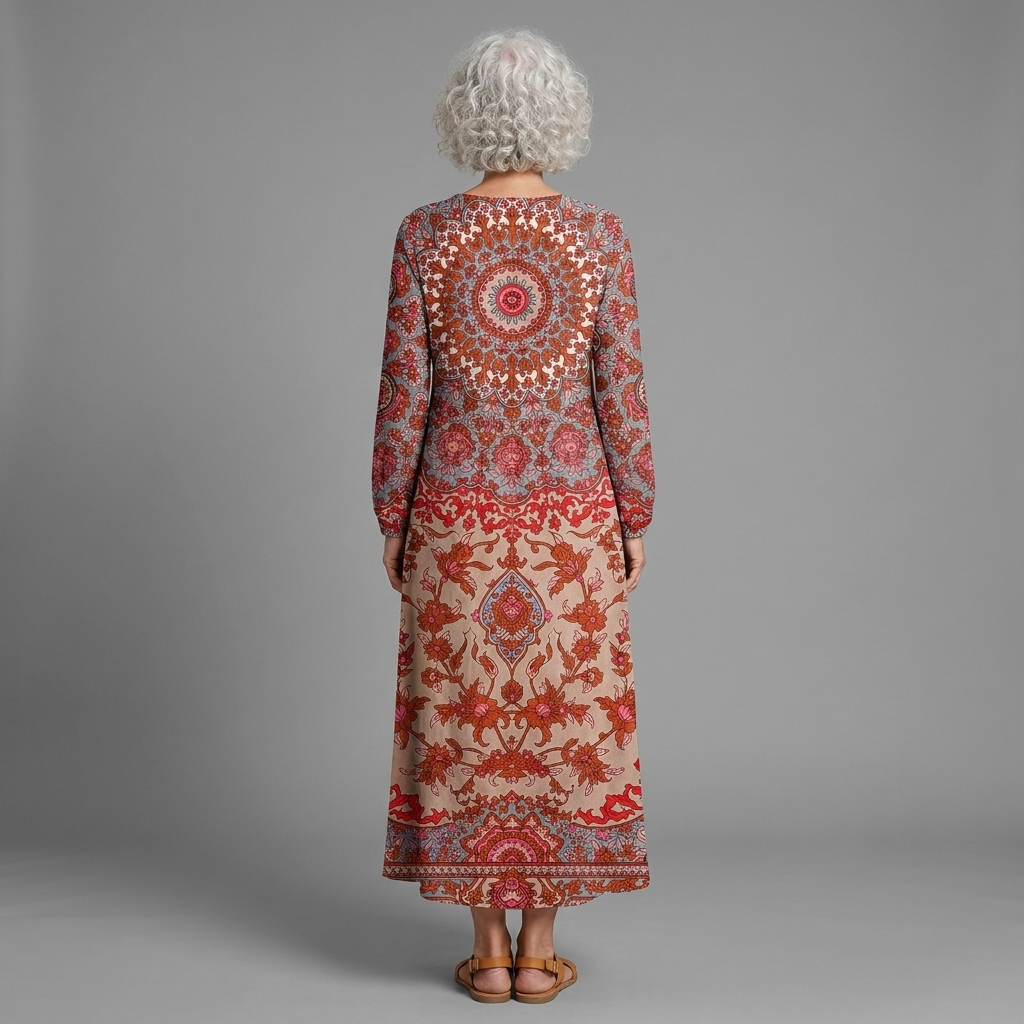 Elena dress - back view, studio model