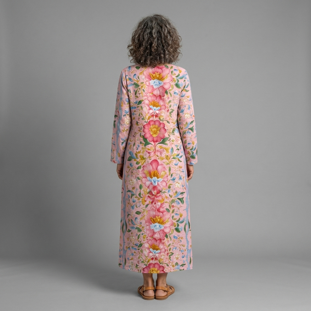 Lucía dress - back view, studio model