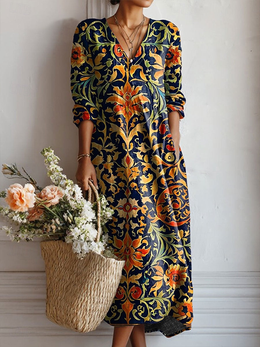 Cristina | Vestido relajado y elegante multicolor