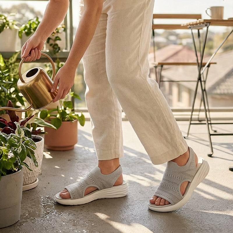 Sara | Sandalias con plataforma, de punto transpirable para mujer