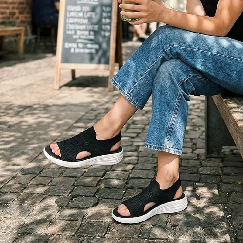 Sara | Sandalias con plataforma, de punto transpirable para mujer