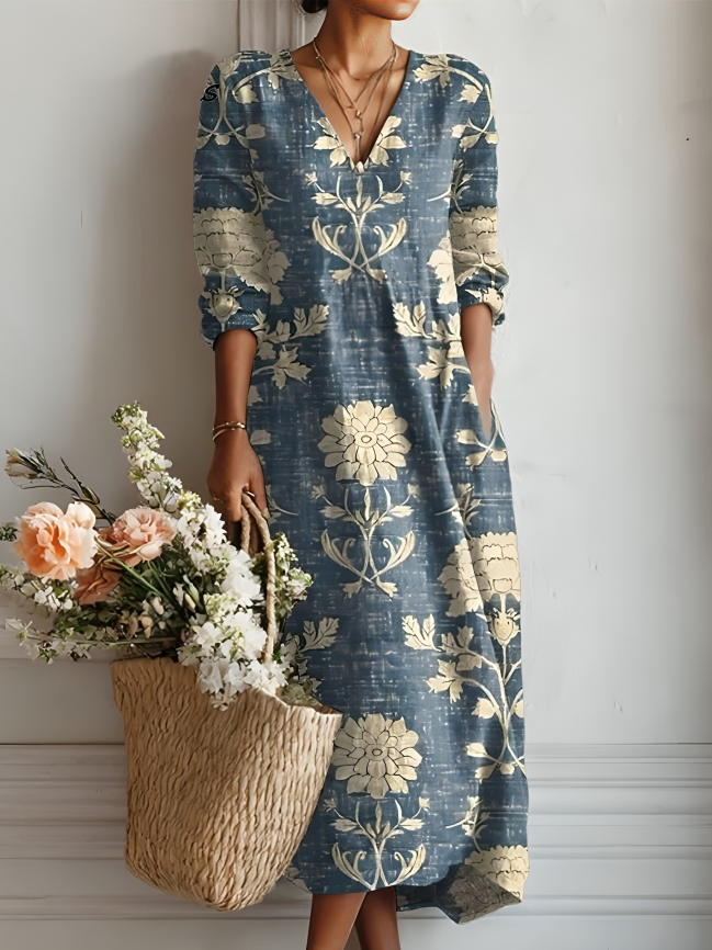 Victoria | Vestido cómodo sin prisas azul