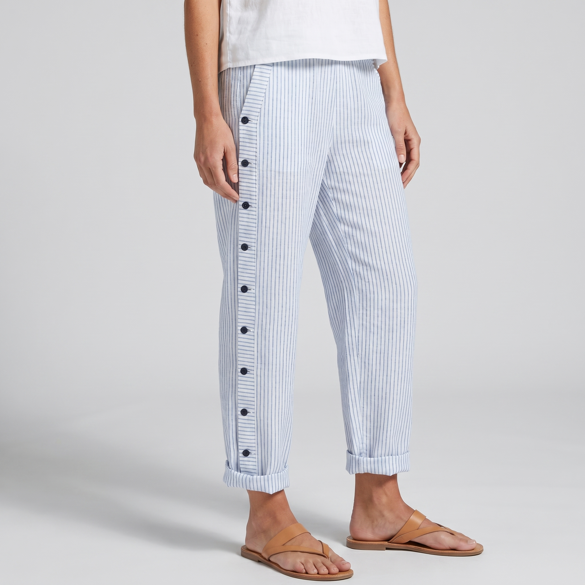 Marina | Pantalón Ligero de Rayas