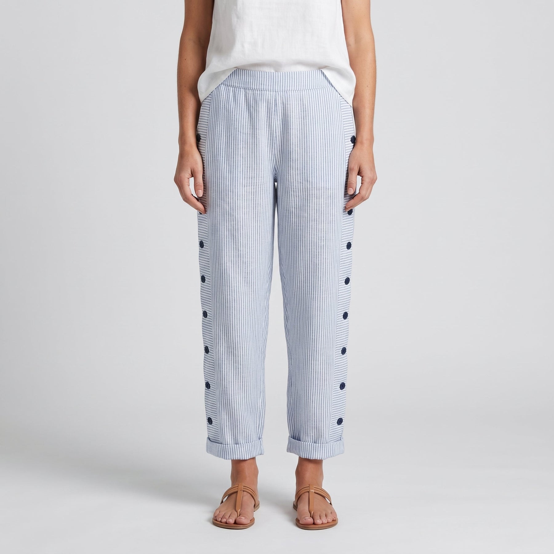 Marina | Pantalón Ligero de Rayas