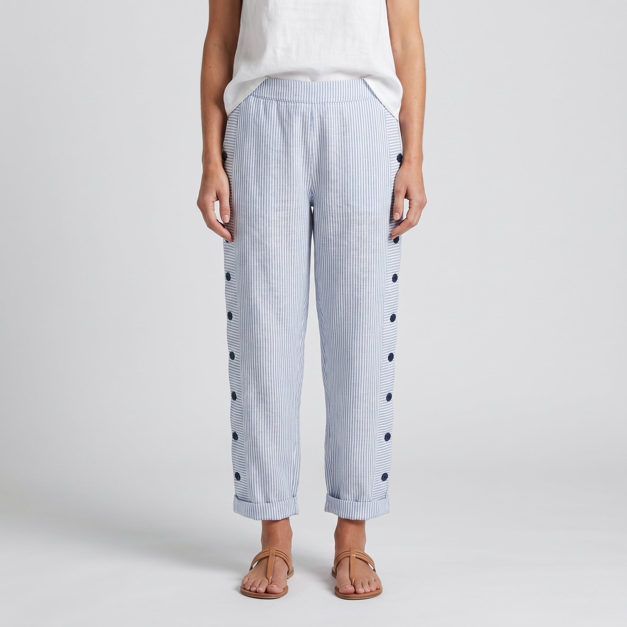 Marina | Pantalón Ligero de Rayas