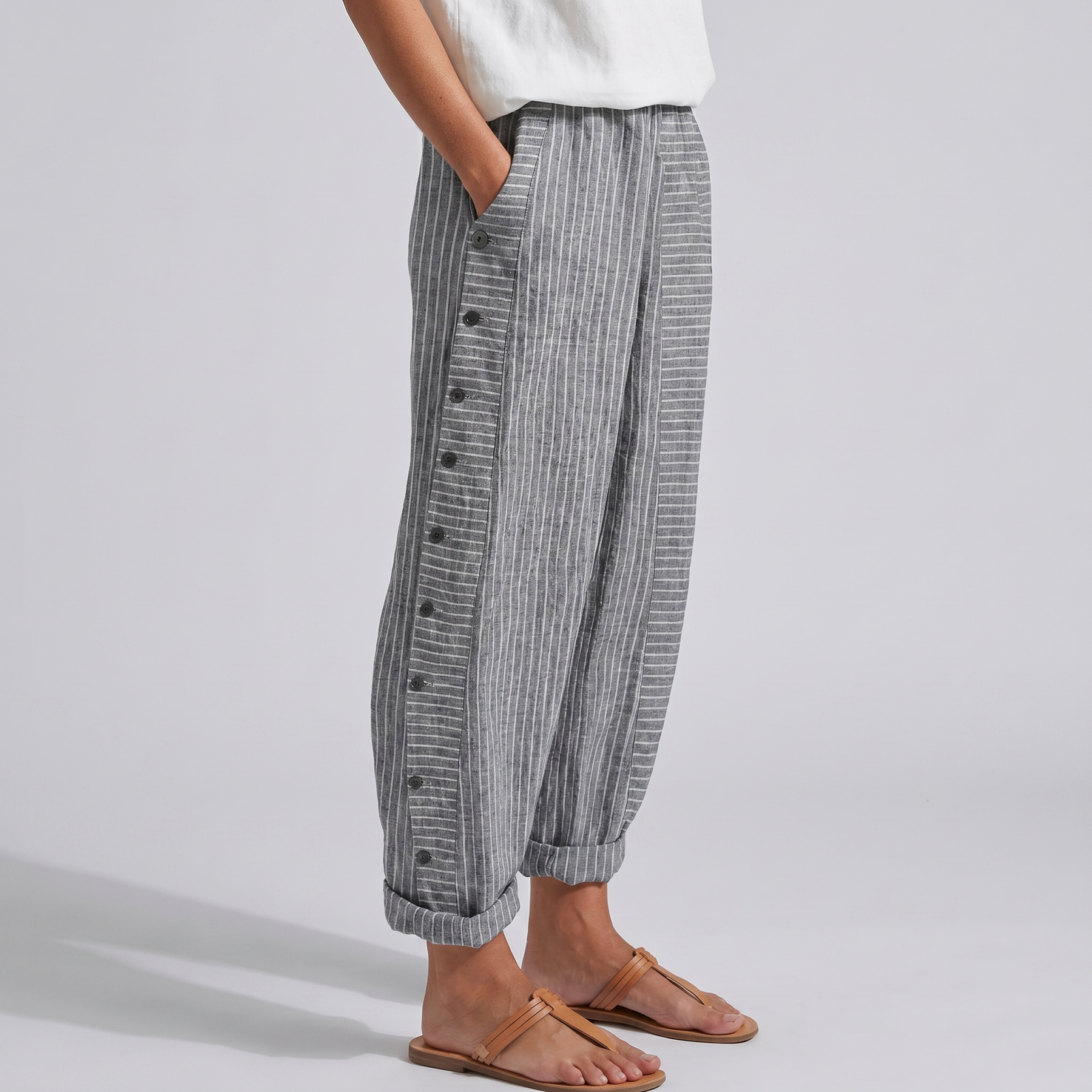 Marina | Pantalón Ligero de Rayas
